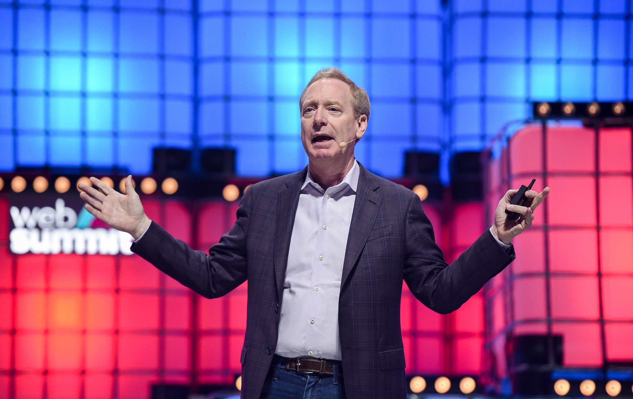 Brad Smith, President, Microsoft, on Centre Stage during day two of Web Summit 2019