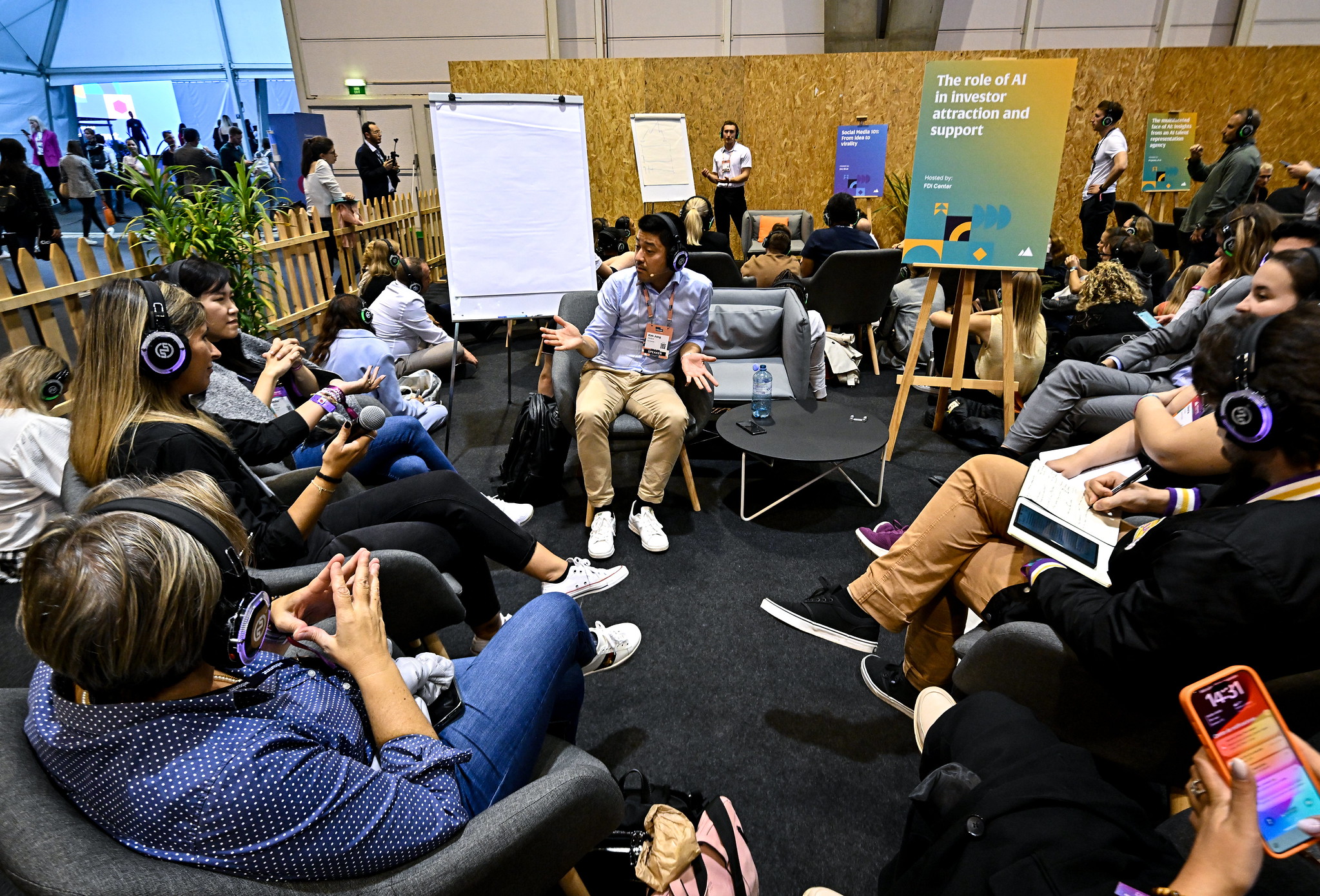 Roundtables during day two of Web Summit 2023 at the Altice Arena in Lisbon, Portugal.