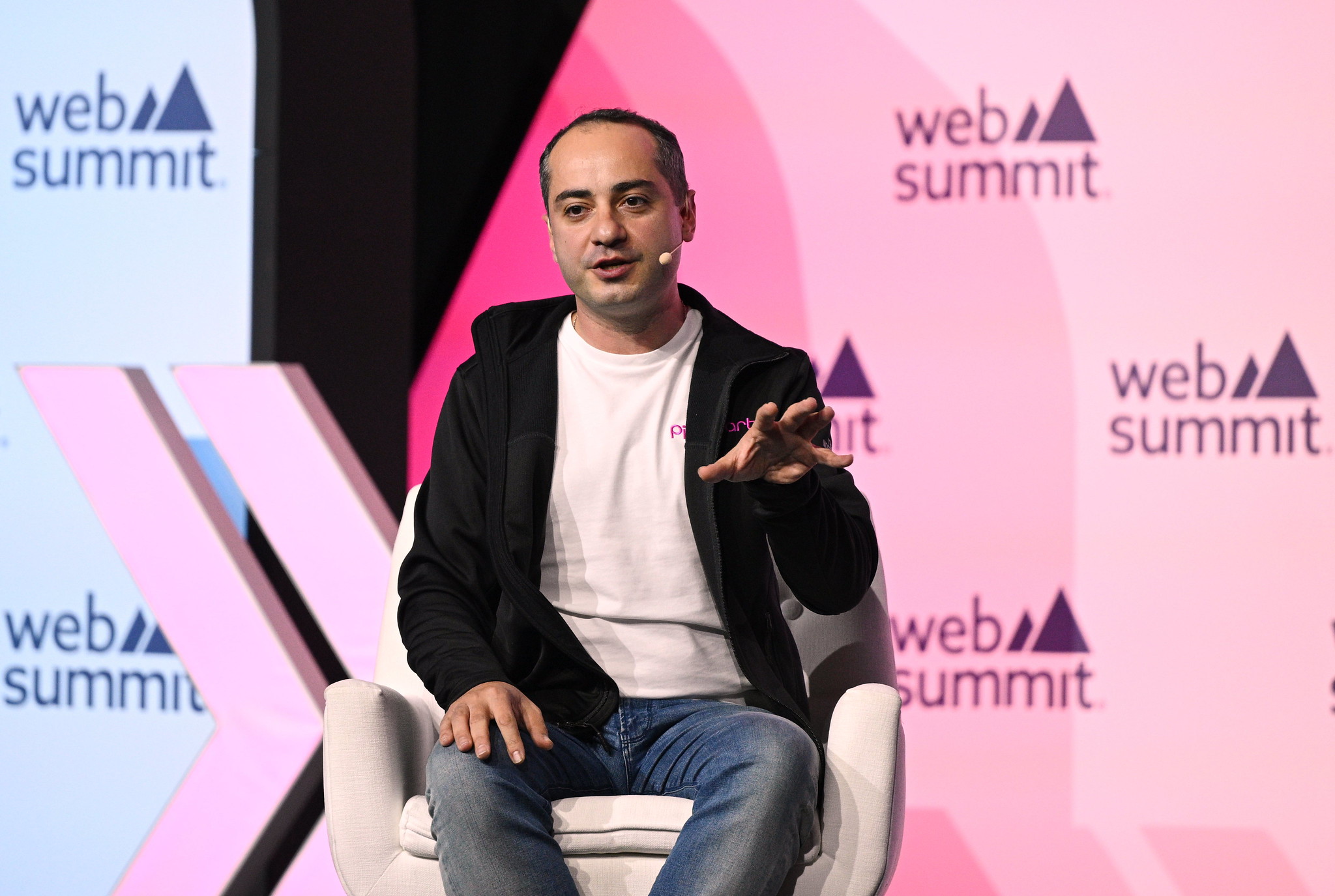 Mikayel Vardanyan, Co-founder & Chief Product Officer, Picsart; on FullSTK Stage during day two of Web Summit 2023 at the Altice Arena in Lisbon, Portugal