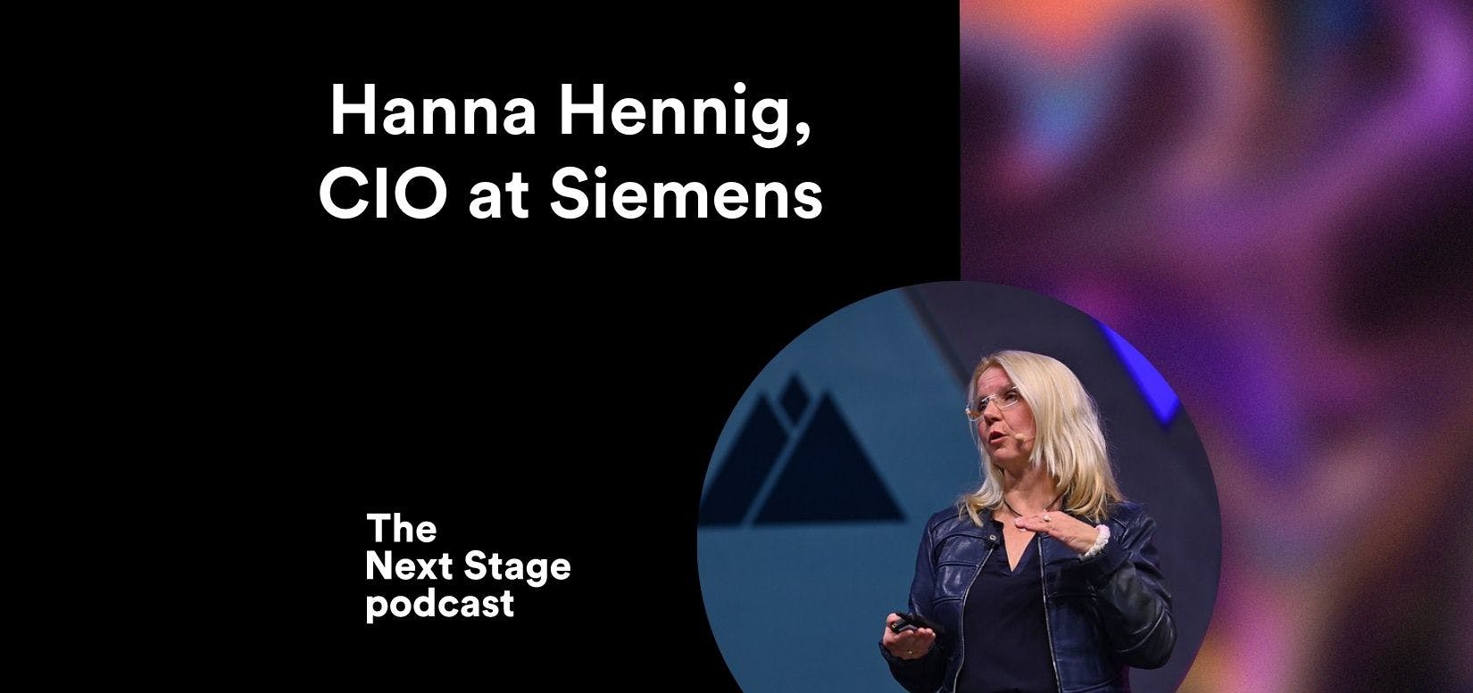 Siemens CIO Hanna Hennig giving a talk on stage at Web Summit 2021