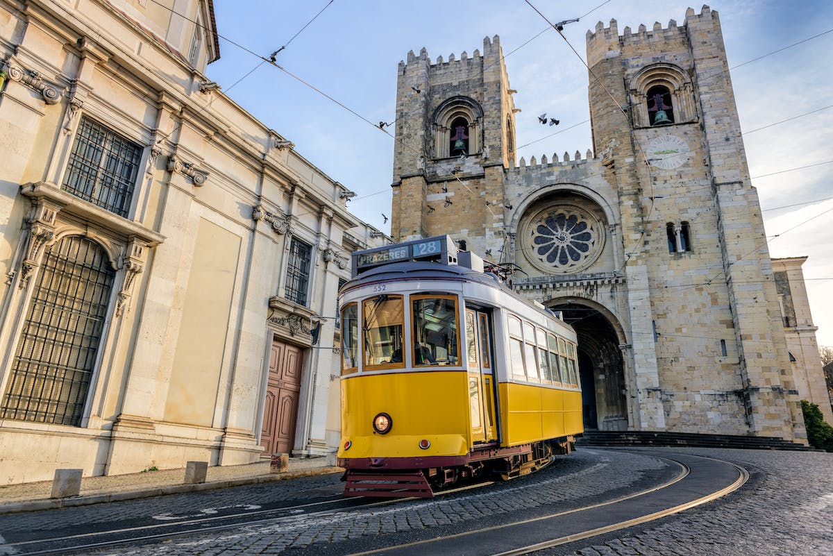 Lisbon's iconic tram, part of Lisbon public transportation