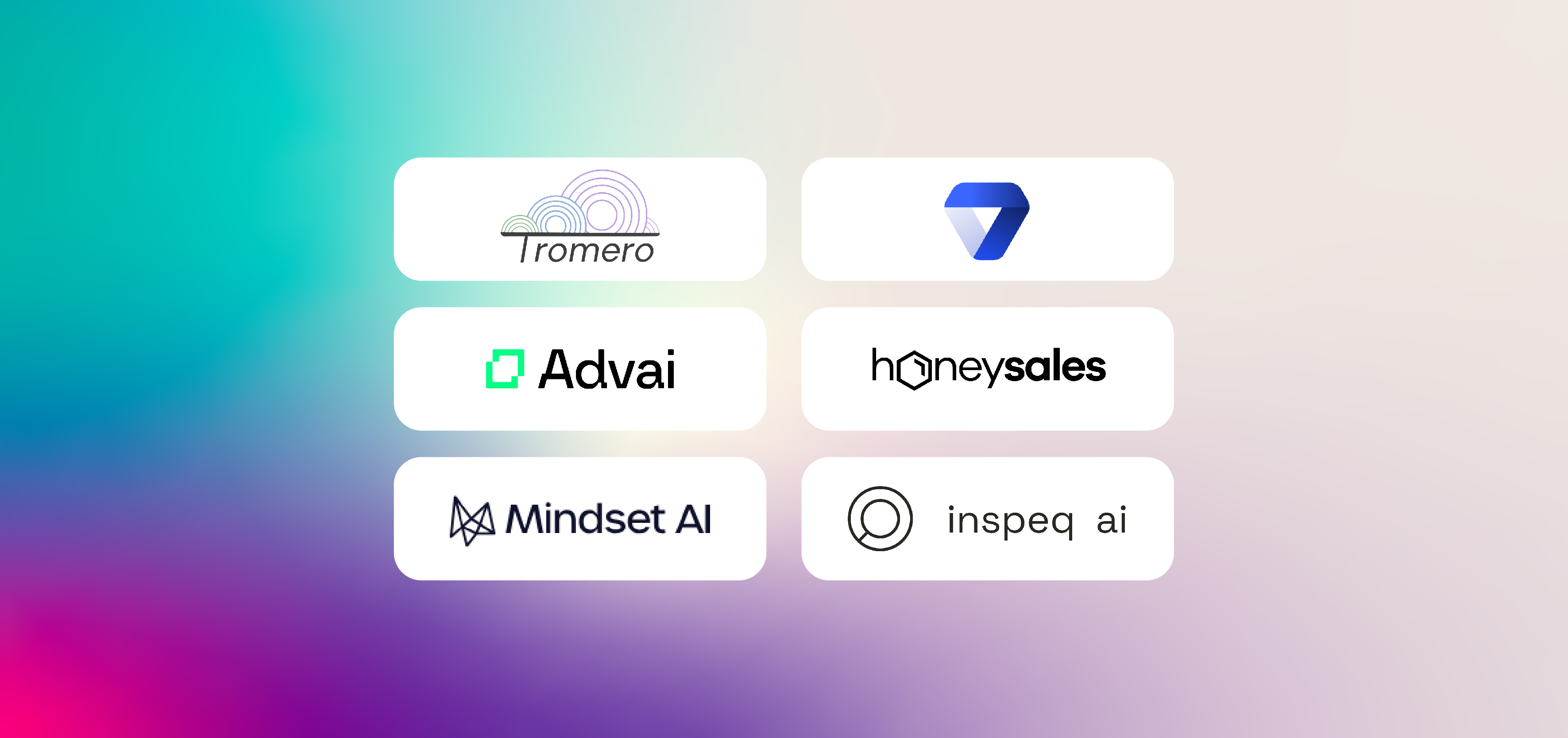 Logos of six AI startups coming to Web Summit Lisbon 2024